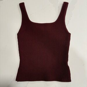 NWOT Aritzia Babaton Sculpt Knit Squareneck Tank size XS - Red